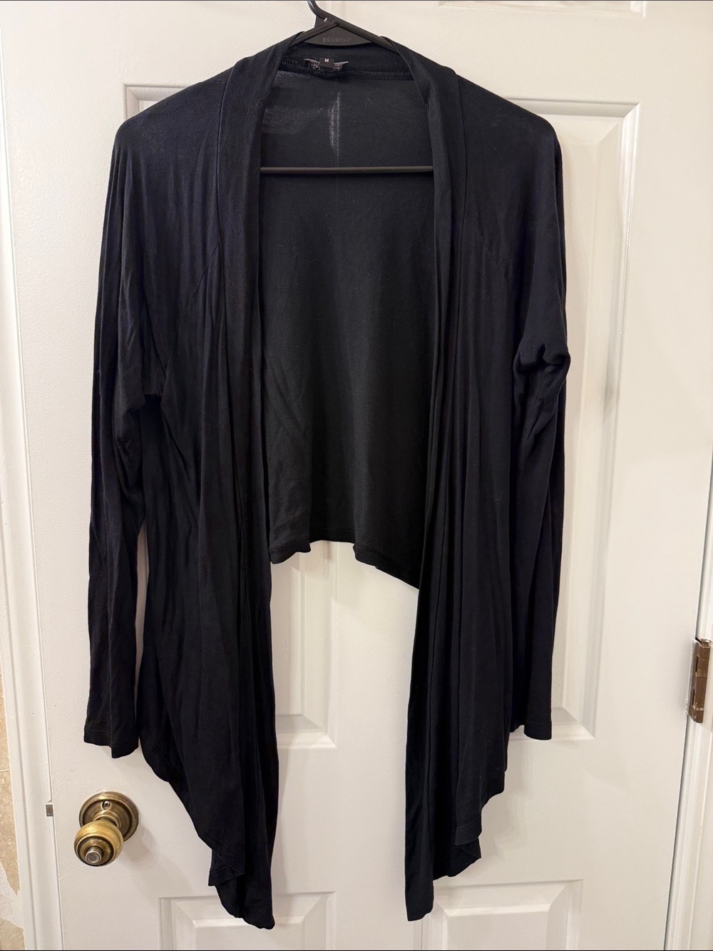 Express Black Draped Open-Front Cardigan